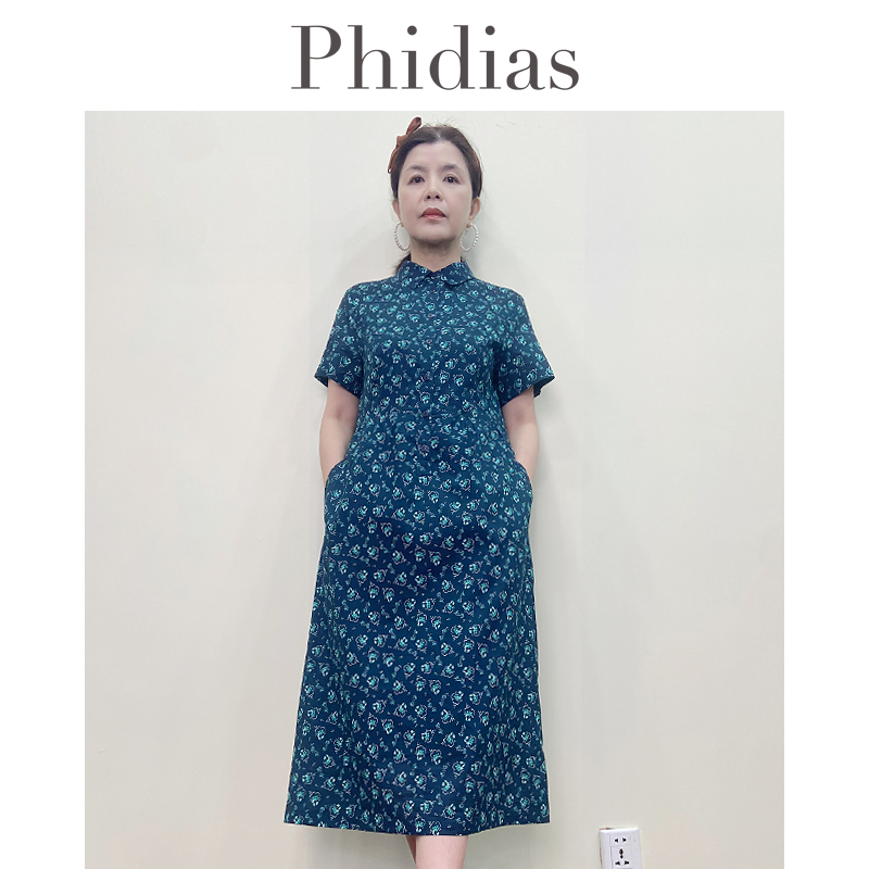 Phidias碎花连衣裙女夏季2025新款今年流行收腰显瘦夏天短袖裙子