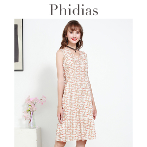 Phidias无袖连衣裙女2025夏季新款田园风高级感简约小众度假裙子