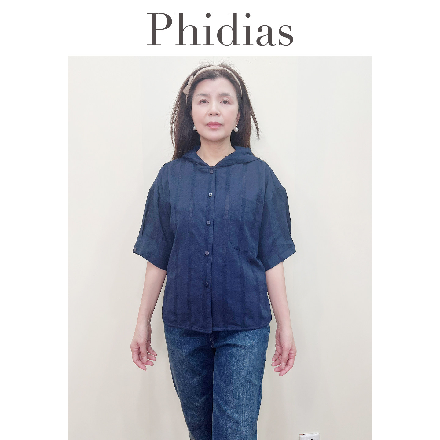 Phidias大码女装2026新款春夏季宽松衬衫女设计感小众连帽上衣