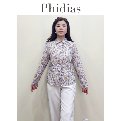 Phidias法式碎花衬衫女2024年秋新款收腰显瘦衬衣田园风气质上衣