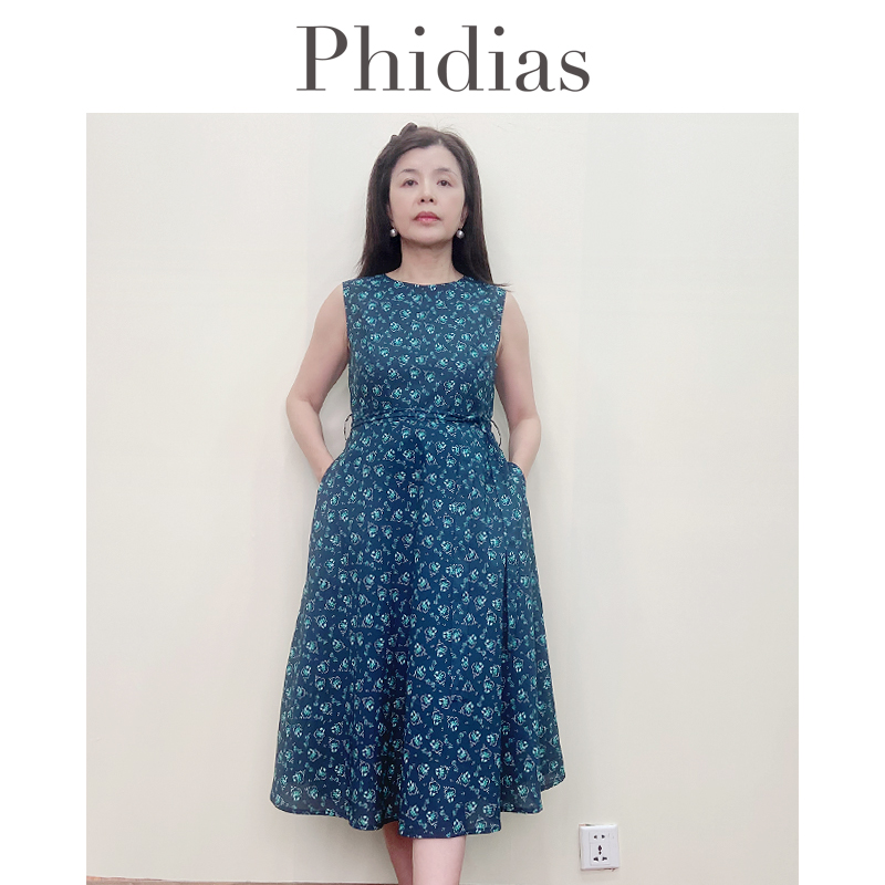 Phidias碎花背心连衣裙女2025年夏新款田园风显瘦时尚过膝a字裙子