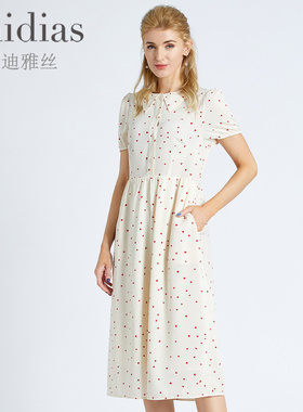 Phidias夏季小香风连衣裙女高级感气质茶歇法式短袖轻奢a字裙子