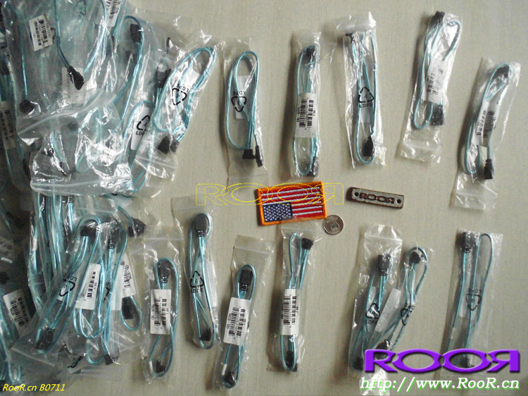 美国 USA 原品 Amphenol(安费诺) SATA3.0 镀银硬盘连接线 数据线图片