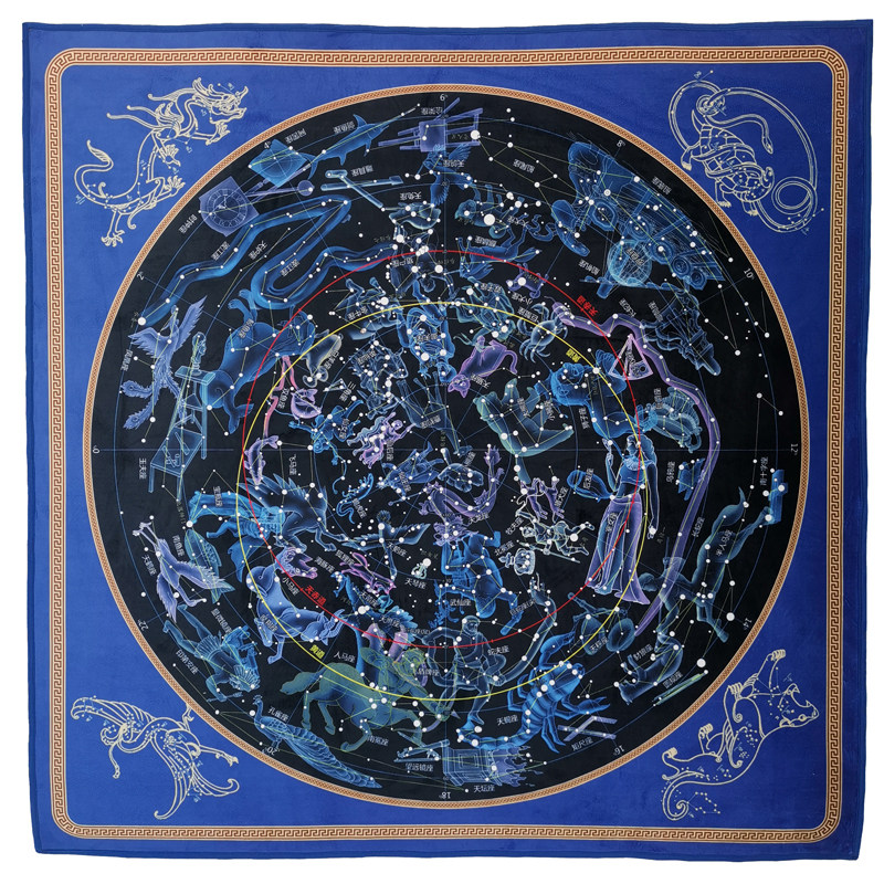 全天88星座地毯夜空星空挂毯天文星图方毯地垫爬行垫游戏垫