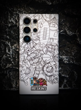 MESKINS适用三星S25Ultra手机壳黑白线条简约抽象保护套S24+超薄全包磨砂硬壳奢华感高档轻薄简约防摔潮款S25