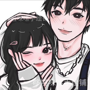 鸭鸭风手绘头像定制作情侣合照绘画卡通Q版漫画头像设计动漫画像