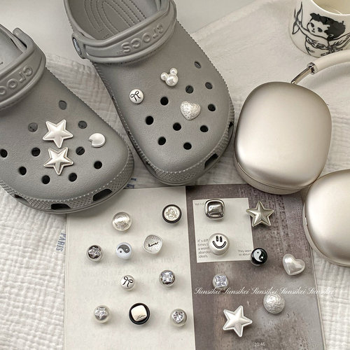 ins清冷中性洞洞鞋鞋花适配crocs