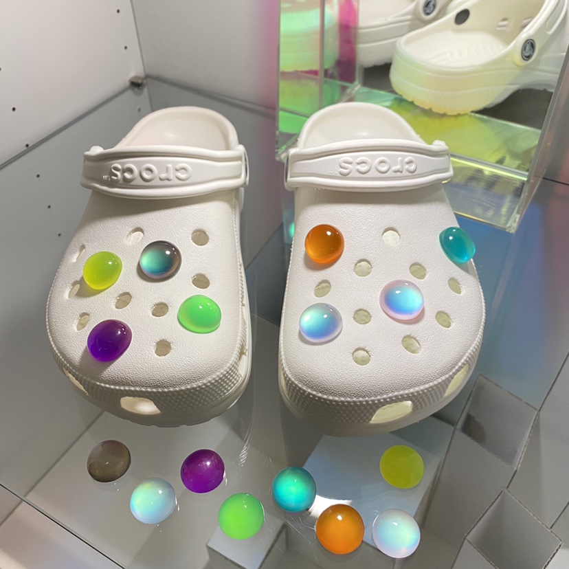 洞洞鞋配饰彩色镭射半球crocsdiy