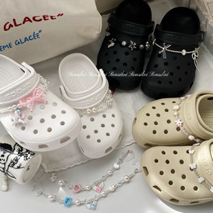 新款洞洞鞋链条 高品质适配卡骆驰crocs配饰鞋面装饰卡通仙女 diy
