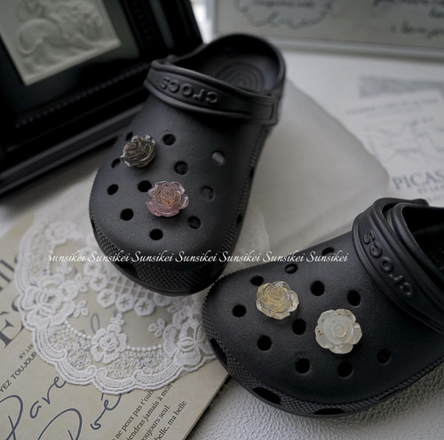 山茶花crocs卡洛驰鞋花鞋扣装饰