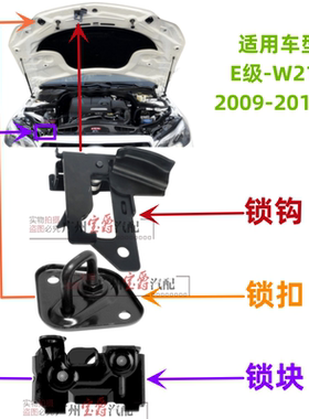 适用09-16款奔驰E级前机盖锁块扣