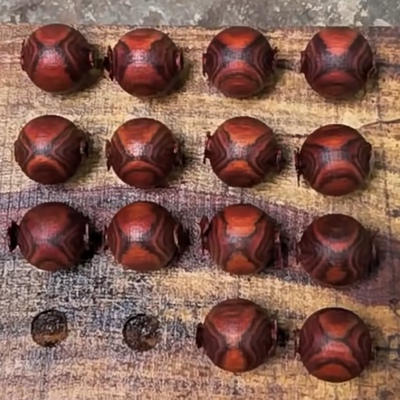 黄花梨把玩棍对眼鬼脸私人定制