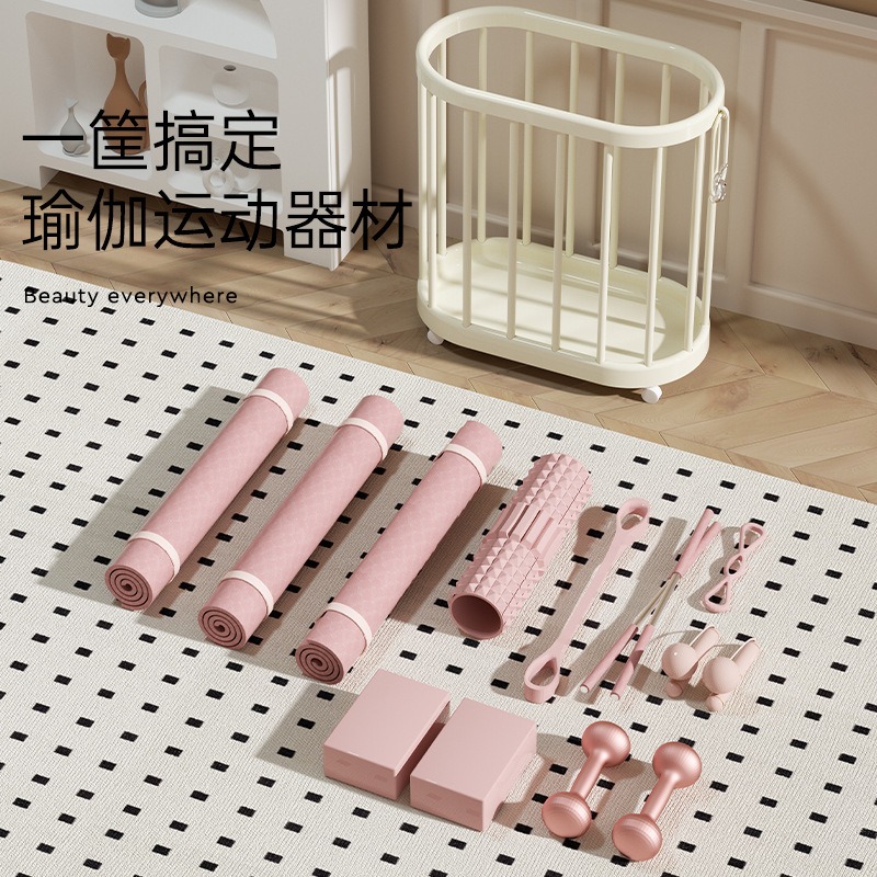 瑜伽垫泡沫轴钢制收纳筐带轮