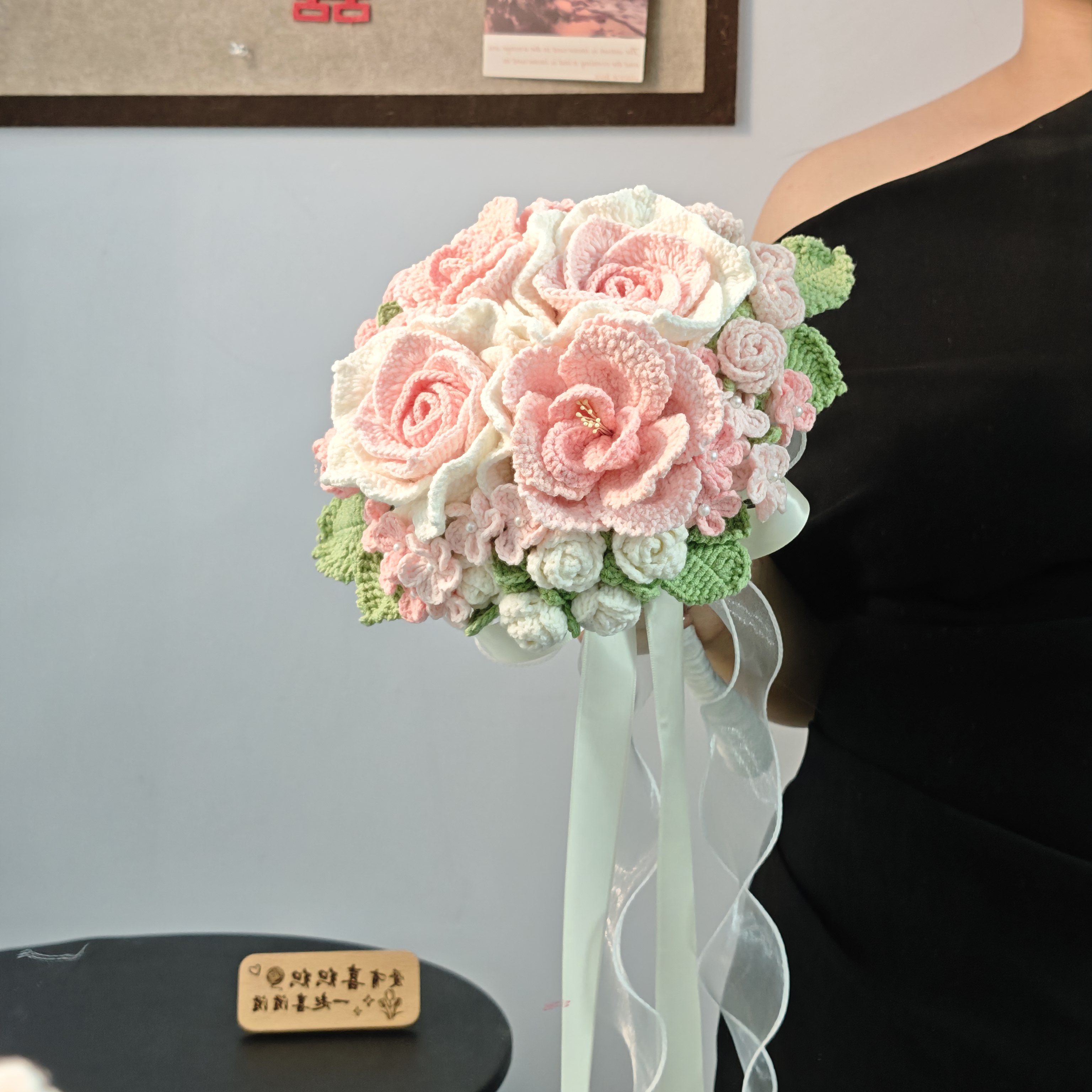 成品钩织韩式手捧花束DIY材料包