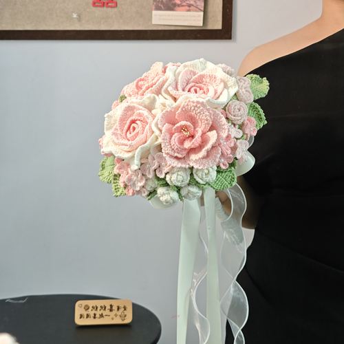 成品钩织韩式手捧花束DIY材料包
