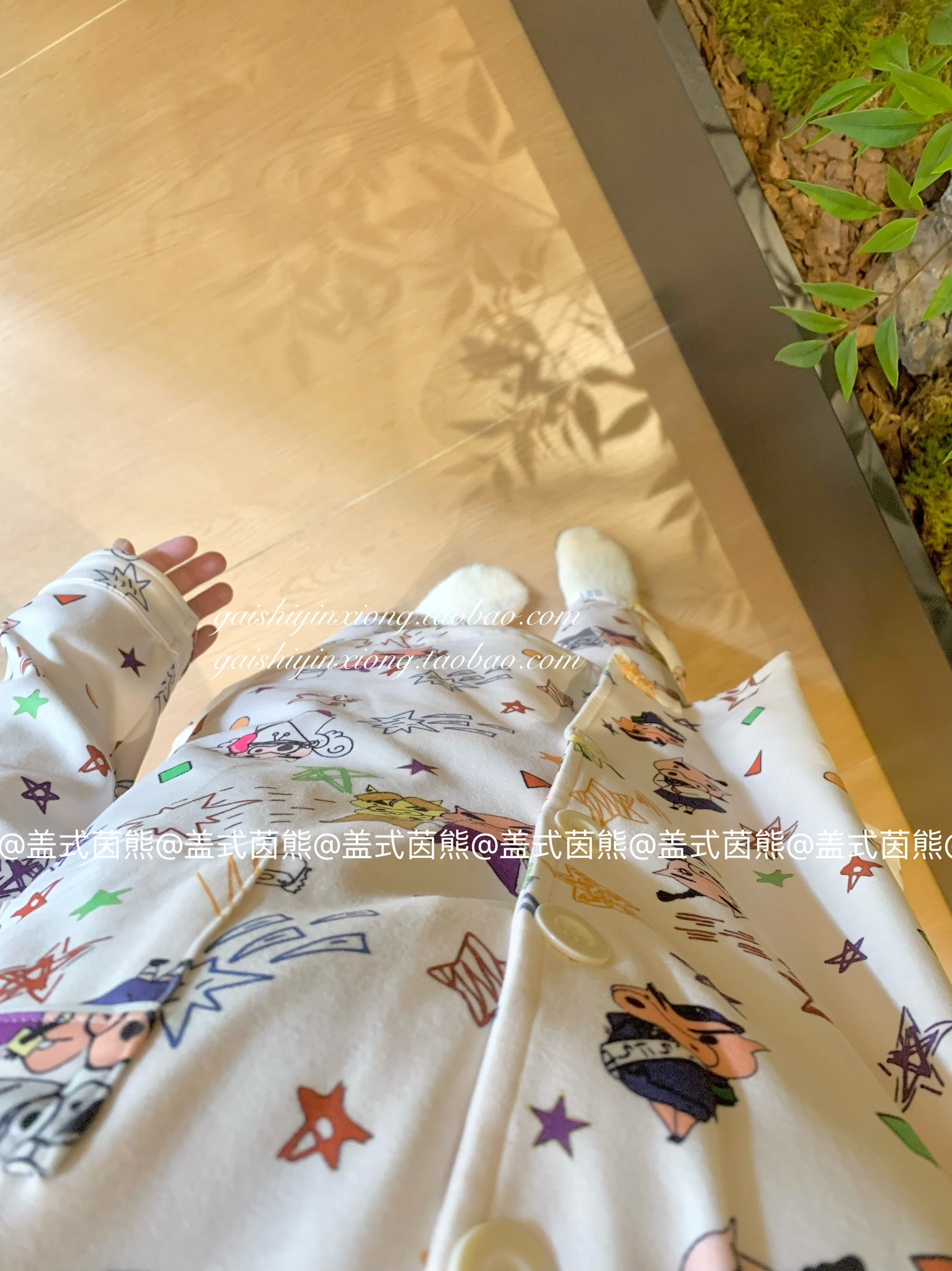 盖式茵熊 日系肥嘟嘟左卫门秋冬季双面绒睡衣套装长袖长裤家居服