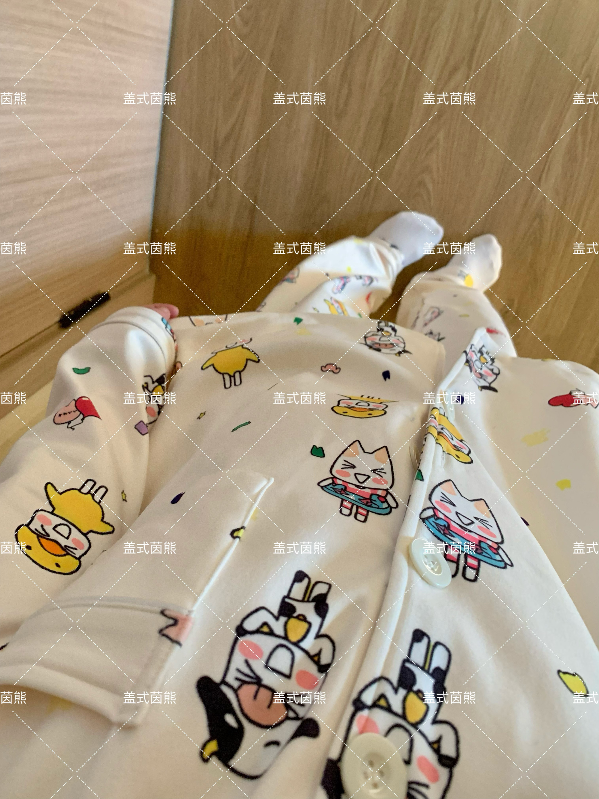 盖式茵熊 日系多罗猫toro可爱秋冬款双面绒保暖睡衣套装家居服