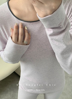 「女装」-秋冬-雪花绒保暖套装磨毛加厚修身弹力打底（M-L）