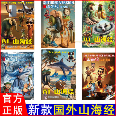 外国ai山海经描摹本书儿童绘本美国国外小学生版漫画涂色绘画画画