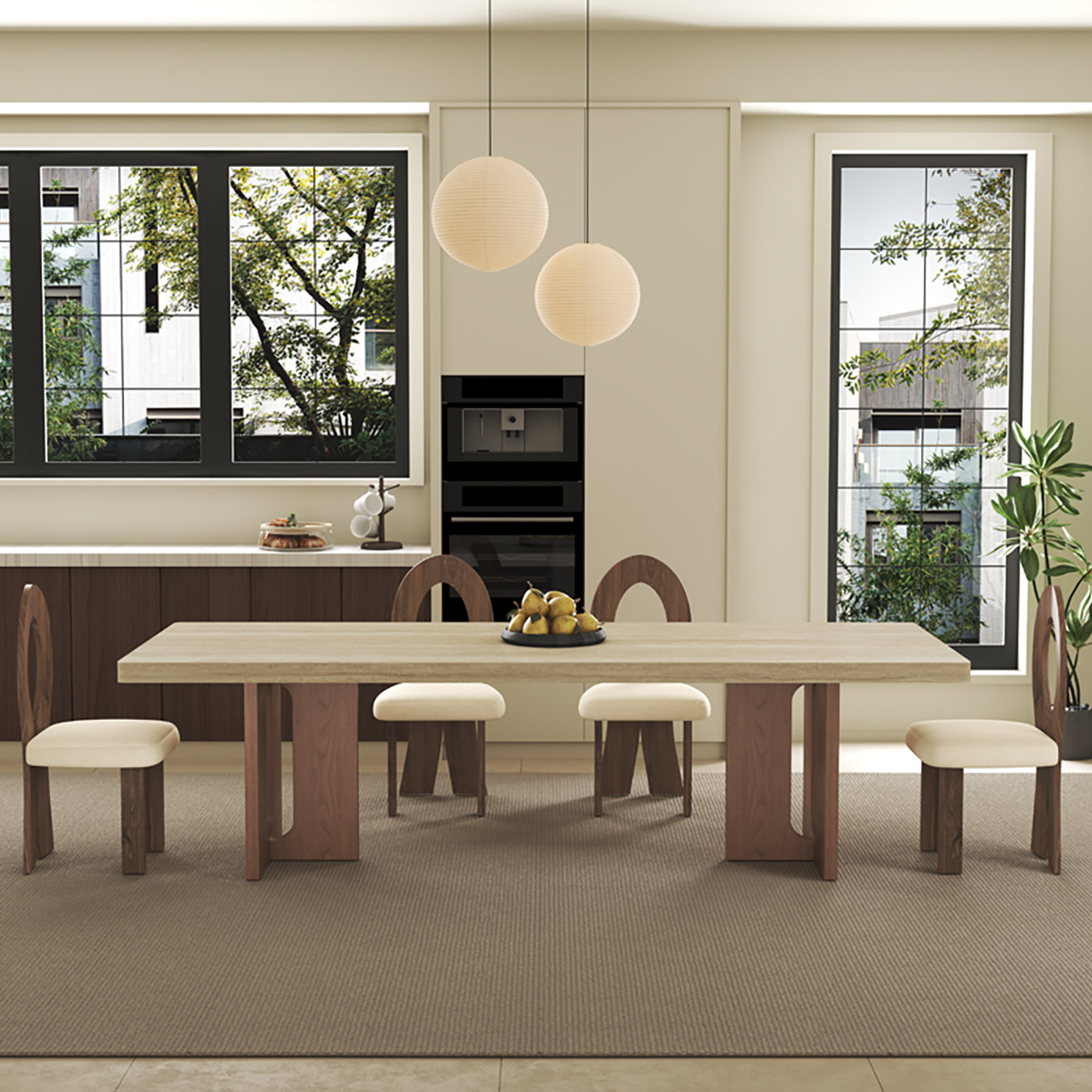 意式轻奢洞石岩板餐桌椅组合家用现代极简小户型长方形下挂饭桌,住宅家具,岩板餐桌,淘宝优惠券,粉丝福利购,淘宝优惠卷