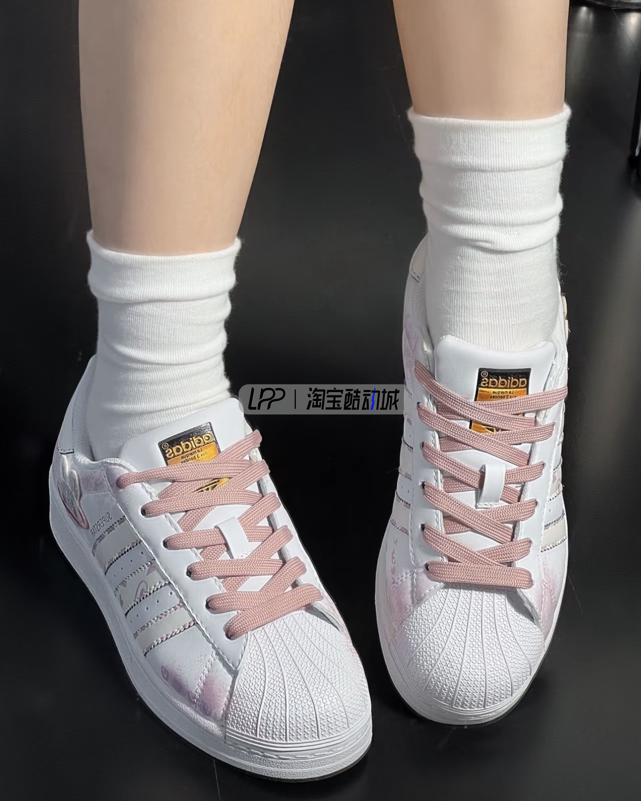 LPP定制球鞋 Adidas/三叶草Superstar宝藏女孩甜心兔子粉白贝壳头