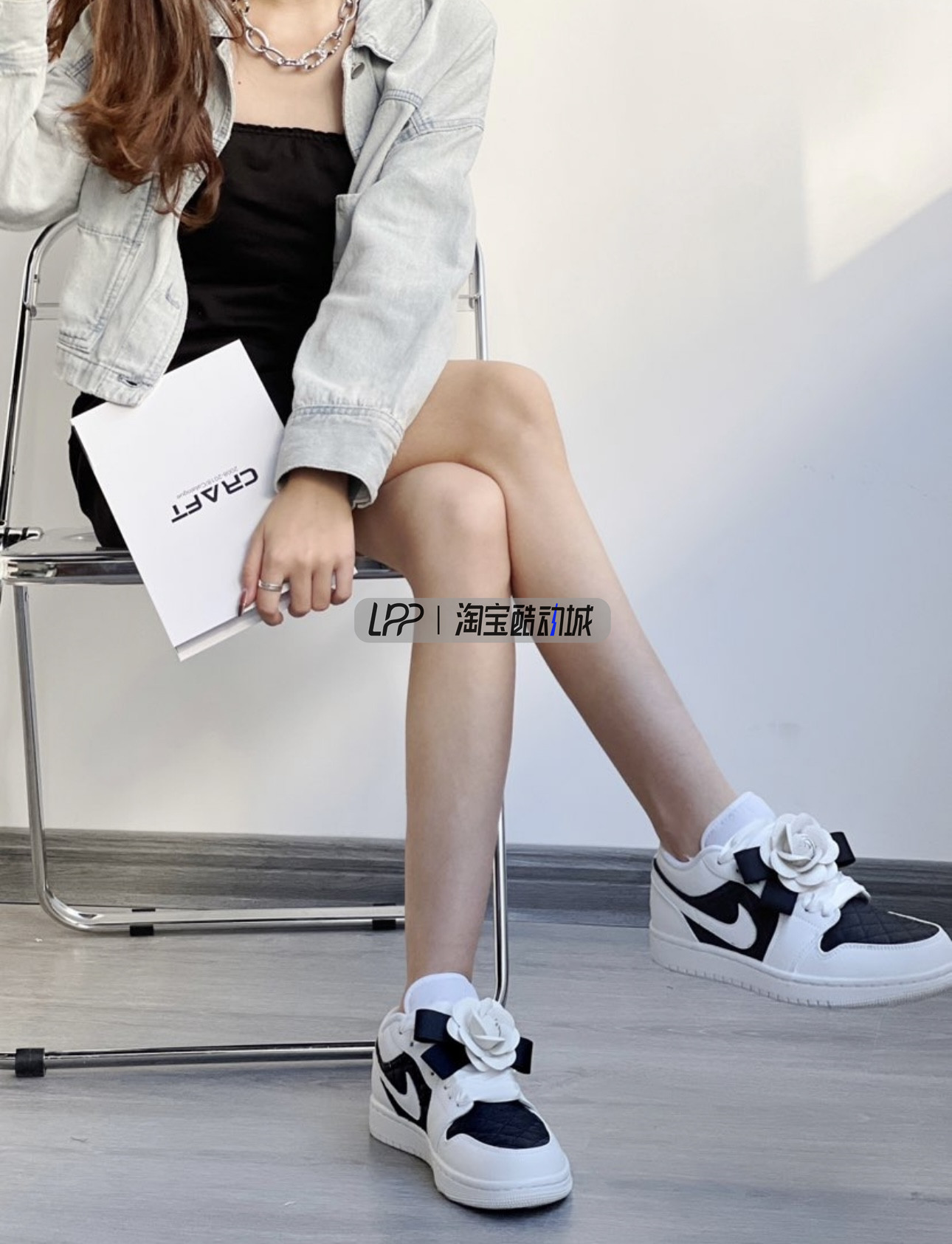 LPP定制球鞋 Air Jordan 1 小香风山茶花优雅少女复古低帮篮球鞋