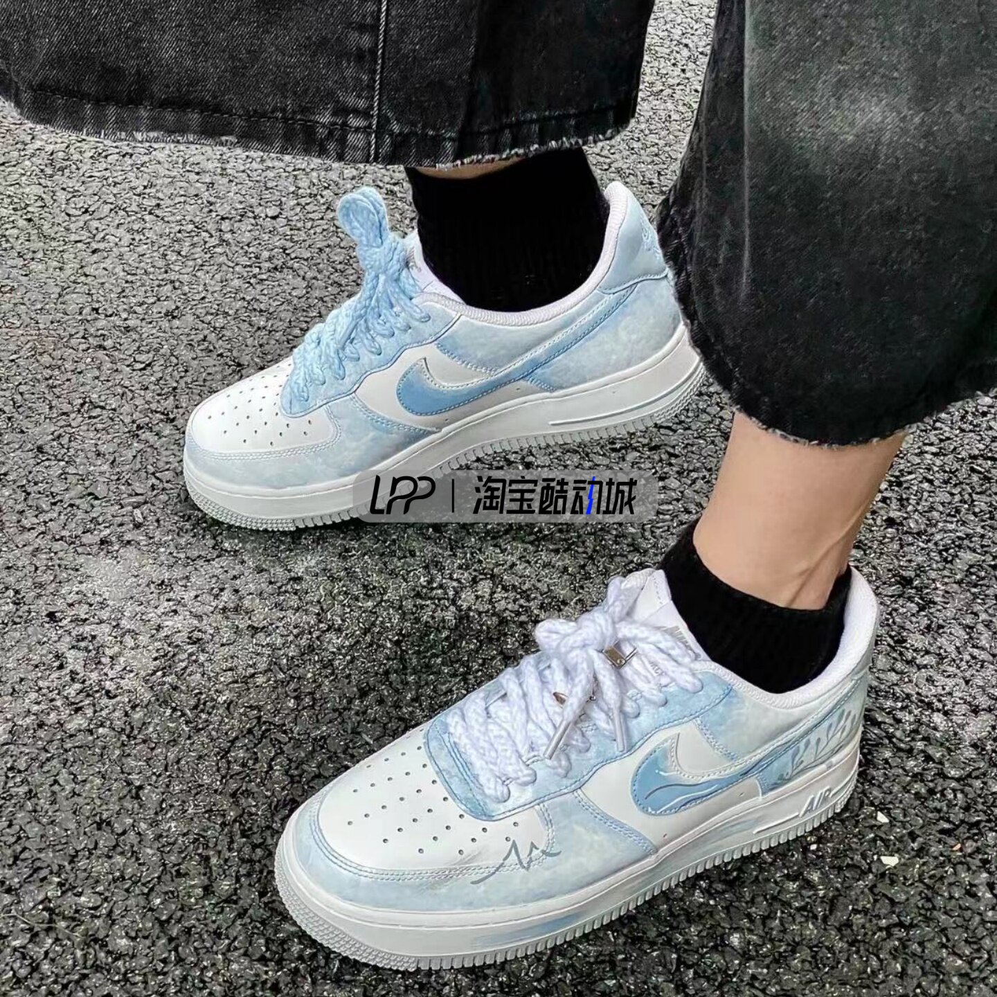 LPP定制球鞋 Nike Air Force 1 仙灵  新中式 鸳鸯鞋带 低帮板鞋