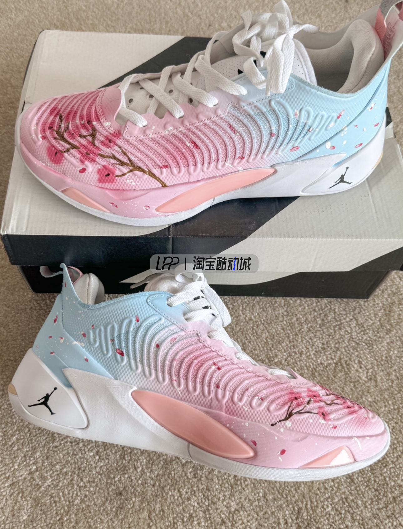 LPP定制球鞋 Jordan Luka 1 中国潮风渐变樱花粉东契奇实战篮球鞋