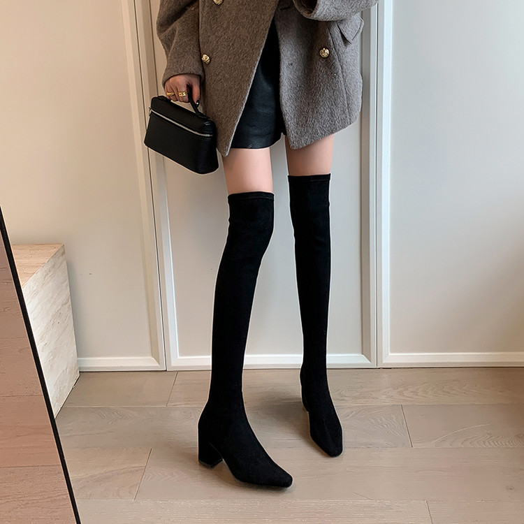 粗高跟过膝靴子女2025秋冬新款百搭超显瘦弹力靴瘦瘦靴长筒靴