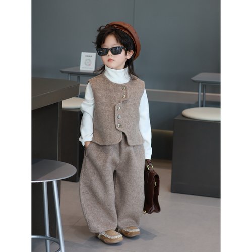 【85%羊毛15%天丝】厚款小香风秋冬季百搭马甲休闲风M6668