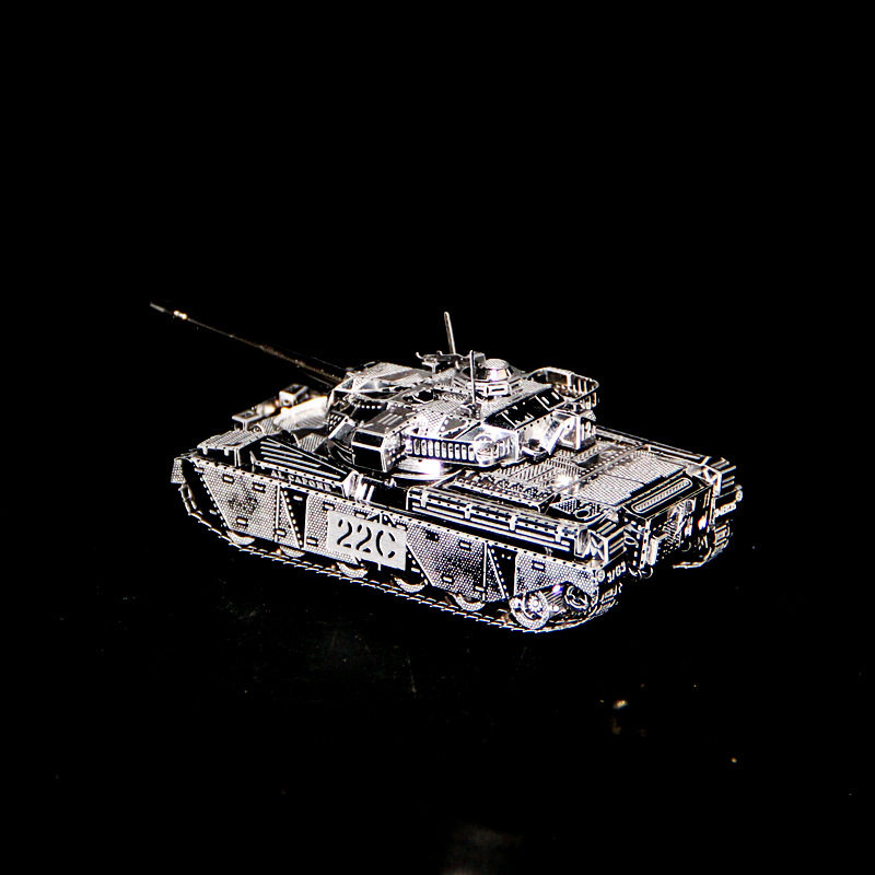 爱拼 全金属不锈钢DIY拼装模型3D免胶立体拼图 酋长坦克MK50