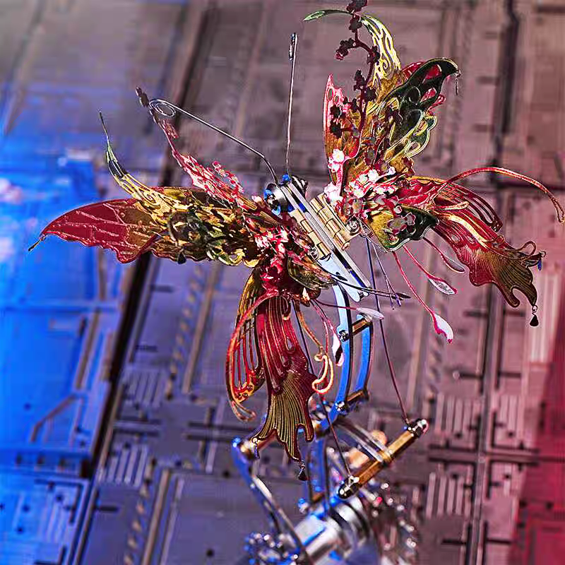 金属拼装模型蝴蝶机械传动器3D立体手工diy制作玩具摆件生日礼物
