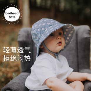 Bedhead弹力棉圆顶渔夫帽正品遮阳帽防晒帽小鸭子蝴蝶结粉UPF50+