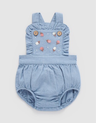 澳洲荷叶边牛仔包屁purebaby