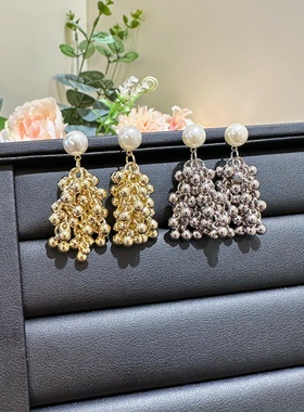 艾鹿气质百搭高级感冷淡风可爱淑女麦穗珍珠耳环05439