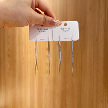 欧比雅比新款S925银针气质韩版长款夸张百搭时尚耳线40993