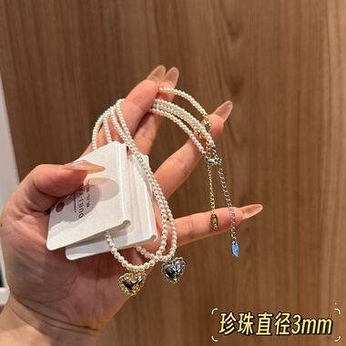 欧比雅比爱心法式项链女小众设计感高级轻奢气质百搭锁骨链05388