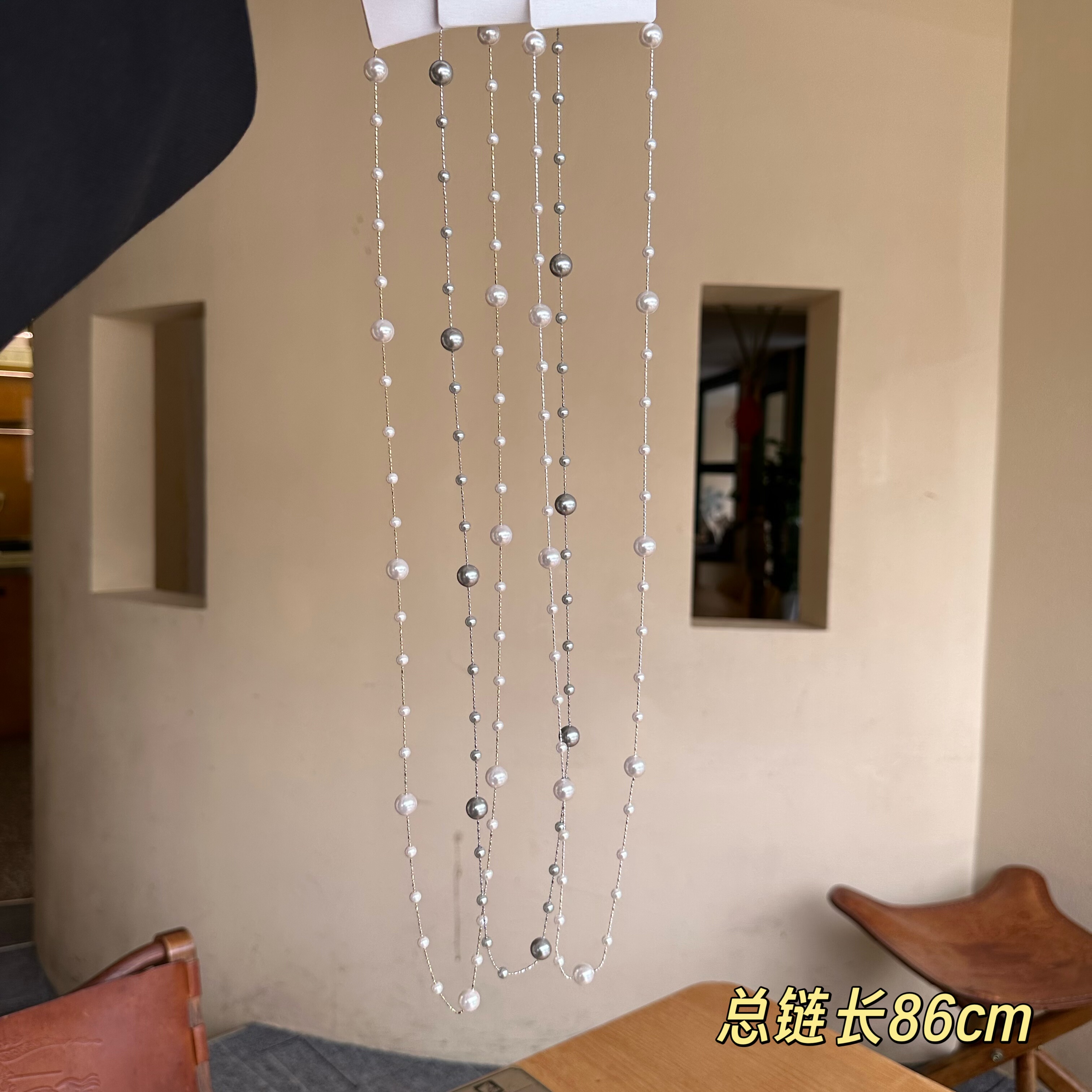 欧比雅比满天星珍珠项链轻奢小众设计叠戴锁骨链气质长款23220