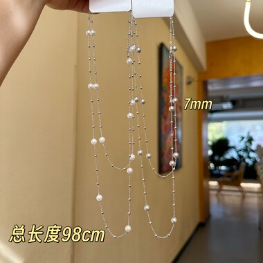 艾鹿仿珍珠项链精致百搭时尚高级感温柔可爱法式项链毛衣链00462