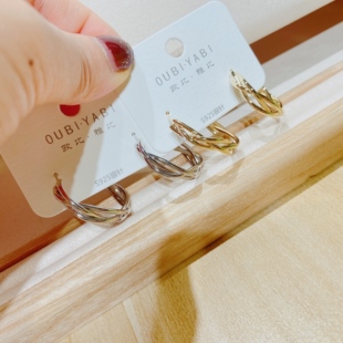 欧比雅比新款 气质个性 夸张日韩编织款 耳圈5496 甜美网红时尚