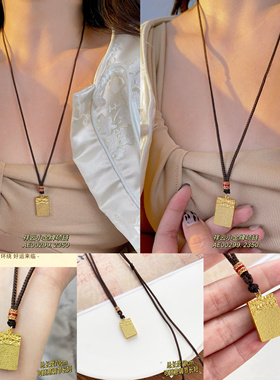 古丽古丽S925纯银无事牌精致轻奢高级感百搭复古国风项链00299