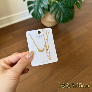 古丽古丽新款时尚百搭项链简约小众设计高级感锁骨链颈链07355
