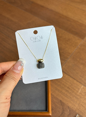 古丽古丽黑贝母项链潮酷气质轻奢高级感锁骨链时尚颈链925银06663