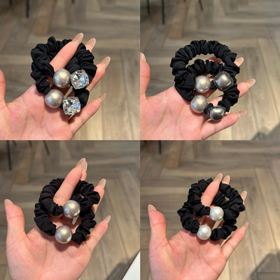 气质韩版水钻珍珠发圈女时尚马尾头绳百搭丸子头皮筋发饰0029