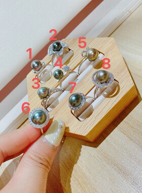 新款S925银开口甜美网红时尚气质淡水珍珠戒指5795