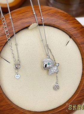 古丽古丽新款时尚百搭项链小马简约小众设计锁骨链颈链配饰08110