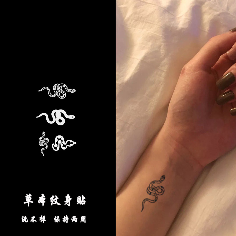 蛇果汁贴纹身 洗不掉防水女持久男手臂海娜半永久草本纹身贴