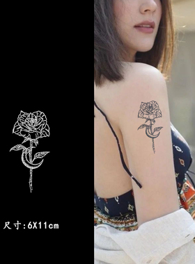 樱花草本果汁贴纹身 花臂花朵植物图案防水女持久小图案不反光