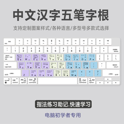 适用2024苹果MacBookair/pro笔记本电脑M3键盘贴膜A2992五笔A3113