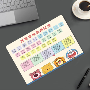五笔字根表口诀助记打字练习表创意可爱鼠标垫办公动漫快捷游戏垫